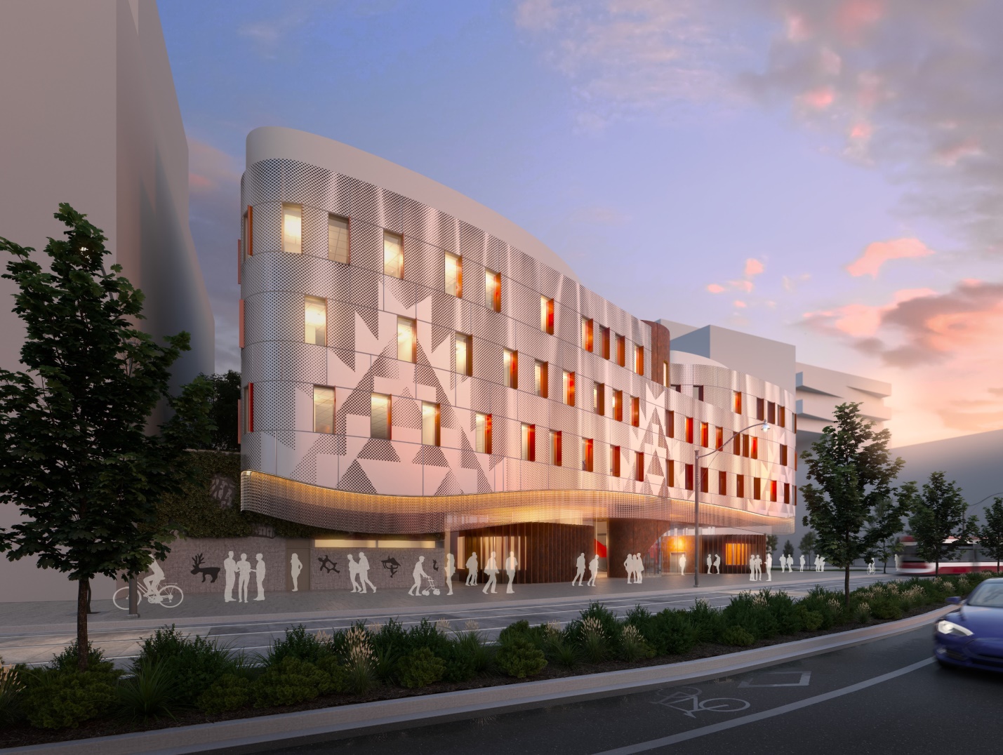 Later this year, a construction crew will break ground on Anishnawbe Health Toronto’s new Indigenous health centre. Image credit: Stantec and TwoRow Architects